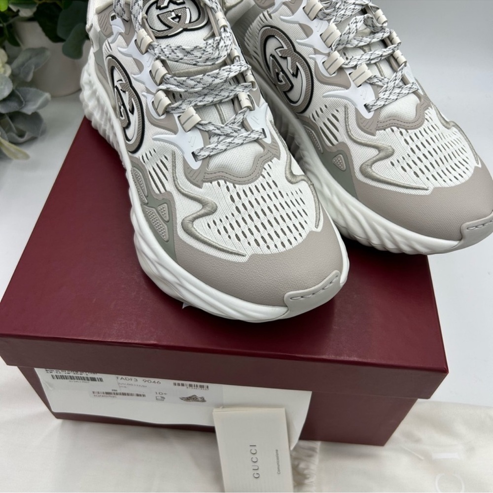 Men’s Gucci ripple sneakers interlocking G logo size 10.5 made in Italy NWT - Picture 4 of 11